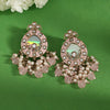 Pink Color Meena Work Kundan Earrings (KDE984PNK)