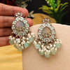 Sky Blue Color Meena Work Kundan Earrings (KDE984SBLU)