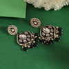 Black Color Kundan Meenakari Earrings (KDE985BLK)