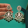 Green Color Kundan Meenakari Earrings (KDE985GRN)