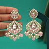 Pink Color Kundan Meenakari Earrings (KDE985PNK)