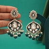 Turquoise Blue Color Kundan Meenakari Earrings (KDE985TBLU)