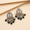 Green Color Kundan Earrings (KDE986GRN)