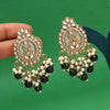 Green Color Kundan Earrings (KDE986GRN)