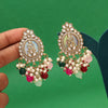 Multi Color Kundan Earrings (KDE986MLT)