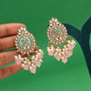 Pink Color Kundan Earrings (KDE986PNK)