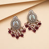 Purple Color Kundan Earrings (KDE986PRP)