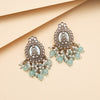 Sky Blue Color Kundan Earrings (KDE986SBLU)