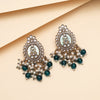 Turquoise Blue Color Kundan Earrings (KDE986TBLU)