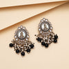 Black Color Kundan Earrings (KDE987BLK)