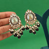 Black Color Kundan Earrings (KDE987BLK)