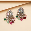 Multi Color Kundan Earrings (KDE987MLT)