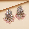 Pink Color Kundan Earrings (KDE987PNK)