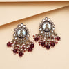 Purple Color Kundan Earrings (KDE987PRP)