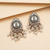 White Color Kundan Earrings (KDE987WHT)