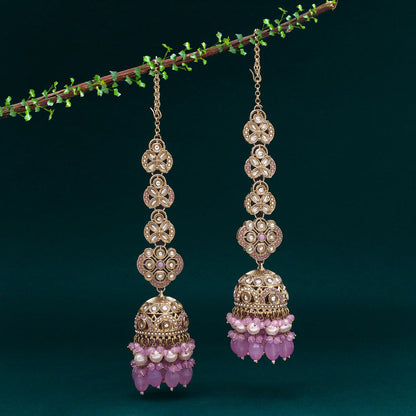 Light Purple Color Big Size jhumka Kundan Earrings (KDE988LPRP)