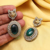 Green Color Kundan Earrings (KDE990GRN)