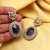 Gray Color Kundan Earrings (KDE990GRY)