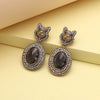 Gray Color Kundan Earrings (KDE990GRY)