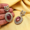 Magenta Color Kundan Earrings (KDE990MNT)