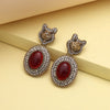 Red Color Kundan Earrings (KDE990RED)