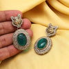 Rama Green Color Kundan Earrings (KDE990RGRN)