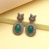 Rama Green Color Kundan Earrings (KDE990RGRN)