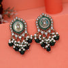 Green Color Kundan Earrings (KDE991GRN)