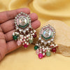 Multi Color Kundan Earrings (KDE991MLT)