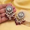 Magenta Color Kundan Earrings (KDE991MNT)