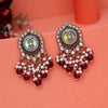 Magenta Color Kundan Earrings (KDE991MNT)