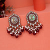 Maroon Color Kundan Earrings (KDE991MRN)