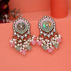 Pink & Pista Green Color Kundan Earrings (KDE991PNKPGRN)