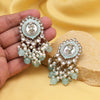 Sky Blue Color Kundan Earrings (KDE991SBLU)