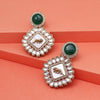 Green Color Kundan Earrings (KDE992GRN)