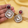 Maroon Color Kundan Earrings (KDE992MRN)