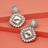 Off White Color Kundan Earrings (KDE992OWHT)