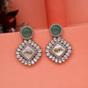 Pista Green Color Kundan Earrings (KDE992PGRN)