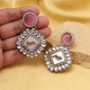 Pink Color Kundan Earrings (KDE992PNK)