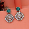 Rama Green Color Kundan Earrings (KDE992RGRN)