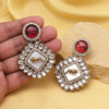 Ruby Color Kundan Earrings (KDE992RUBY)