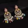 Multi Color Kundan Pakistani Earrings (KDE994MLT)