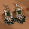 Green Color Kundan Earrings (KDE995GRN)