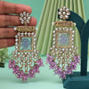 Light Purple Color Kundan Earrings (KDE995LPRP)