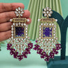 Purple Color Kundan Earrings (KDE995PRP)