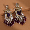 Purple Color Kundan Earrings (KDE995PRP)