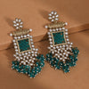 Rama Green Color Kundan Earrings (KDE995RGRN)