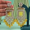 Yellow Color Kundan Earrings (KDE995YLW)