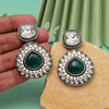 Green Color Kundan Earrings (KDE999GRN)