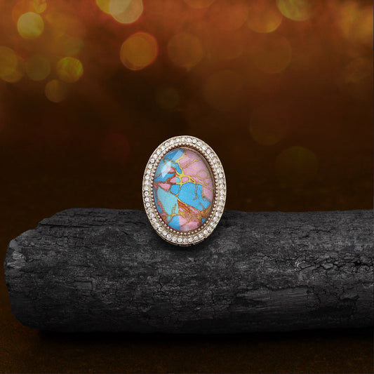 Cool Firozi Color Kundan Ring For Women
